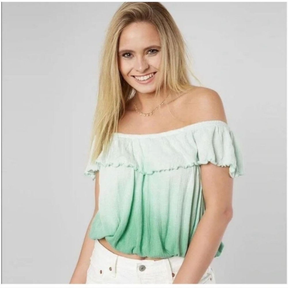 NWT Free People 'Cora Lee' On And Off The Shoulder Top Ombre Festival Boho Beach